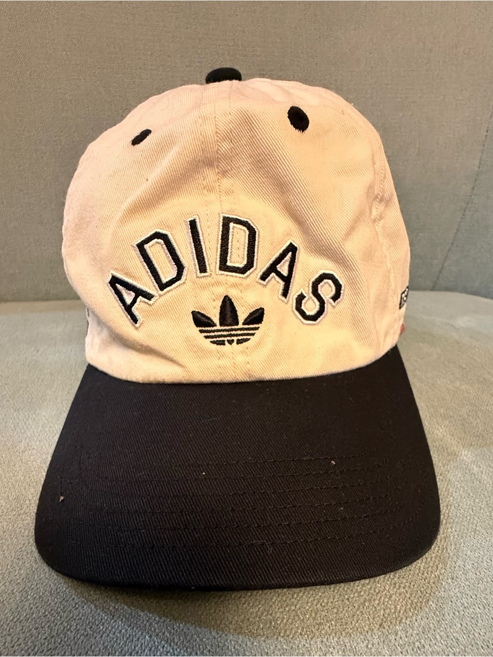 Adidas Originals Relaxed New Prep Strapback Hat Cream Black Two Tone